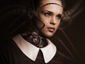 Robot Woman Face image