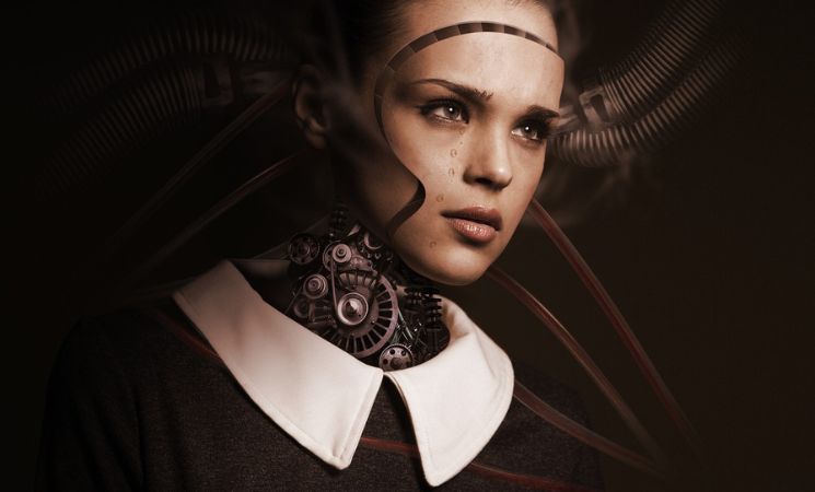 Robot Woman Face image
