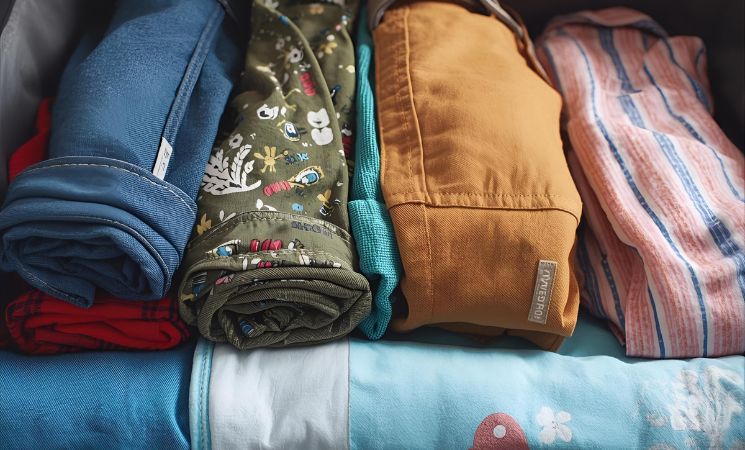 how to roll clothes for packing