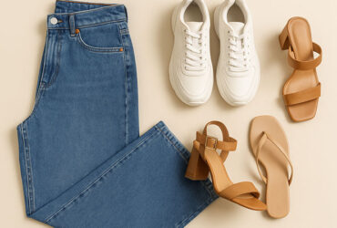 what shoes to wear with wide leg jeans